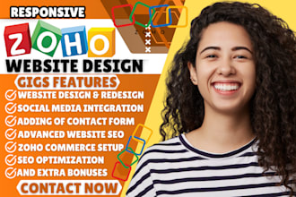 create responsive and clean zoho sites zoho landing page zoho commerce salesiq