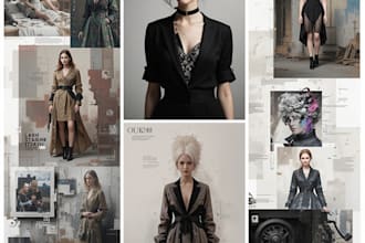 design a fashion collection with flat sketches for you