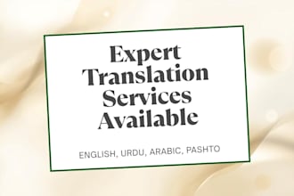 translate english, urdu, arabic, and pashto