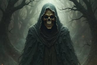 create dark art, horror or skull artworks illustration