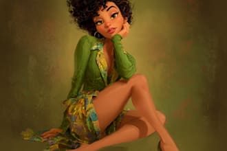 create a beautiful disney style portrait