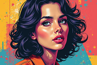 draw a professional pop art portrait