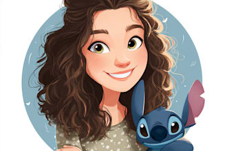 draw your cartoon portrait in disney style