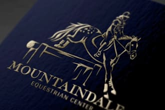 make awesome equestrian horse farm logo design