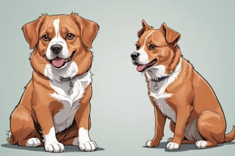 draw your pet into a cartoon vector simple