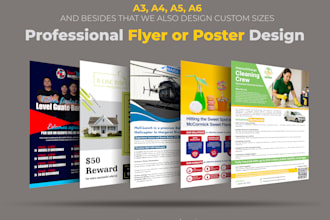design a4 a5 flyer, bifold, trifold, brochure, poster or leaflet