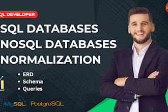 design sql database, sql queries, erd in mysql, postgresql, ms access and oracle