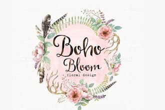 design an elegant and feminine floral logo for your brand