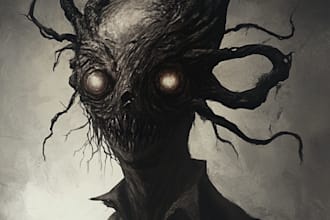 illustrate a horror and fantasy horror
