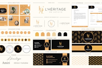 do luxury signature logo, branding kit, and brand identity
