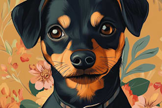 draw a caricature of your dog cat or other pet