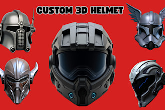 sculpt a custom 3d helmet stl for cosplay or 3d printing