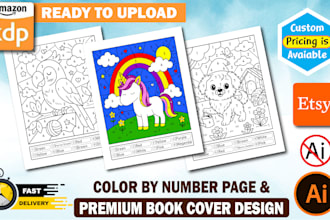 color by number coloring page and premium cover