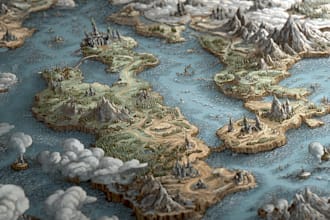 make a world or regional medieval or fantasy map for you