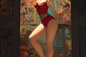 draw a pin up girl and pin up girl illustration