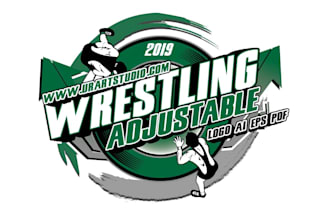 design a powerful and custom wrestling logo for your brand or team