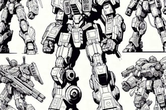 design futuristic mecha robots and pilots