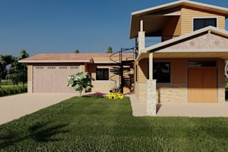 redesign 3d container house, public facilities,office container building,cgi,zen