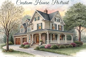 create house character logo and friendship portrait