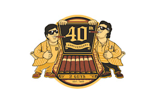 design two guys anniversary special logo