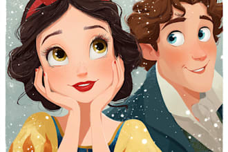 draw your cartoon portrait in disney style