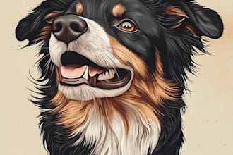 draw pet portraits from your photo, pet gift, pet painting