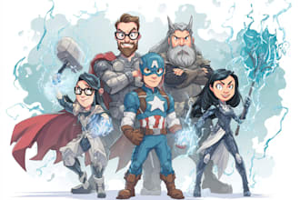 draw you as a superhero marvel or dc character