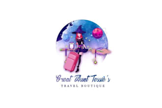 make amazing magical and artsy travel boutique logo