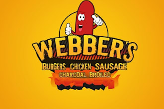 design awesome hot dog bbq chicken logo