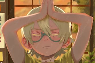 draw high res anime or chibi illustrations of your oc fanart or concept