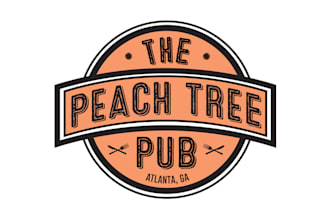 design high quality popular peach tree pub logo