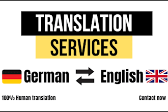 provide native english to german translation