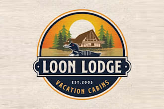 design attract loon lodge vacation cabins logo
