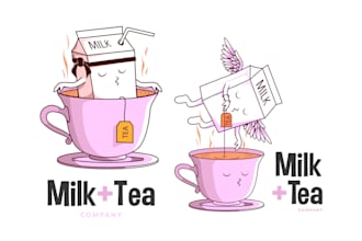 design a cute, kawaii and simple cartoon logo for your brand