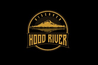 design high quality discover hood river logo