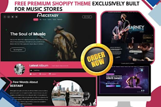 design musical shopify guitar piano music instrument store music album website