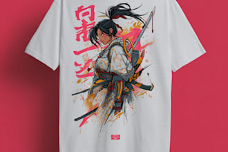 draw amazing japanese or anime t shirt for your brand