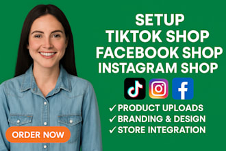 setup tiktok shop facebook shop instagram shop instagram dropshipping store