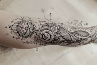 create a beautiful flower tattoo design for your art
