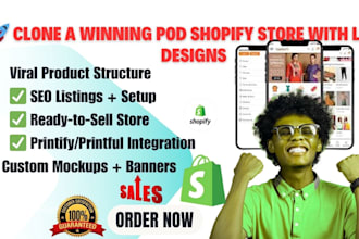 create a viral ready shopify pod store with optimized design and setup