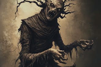 draw an your fantasy horror character illustration arts