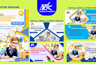 design professional school flyers and educational social media banners
