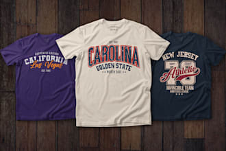 do custom text and simple typography t shirt design for pod business