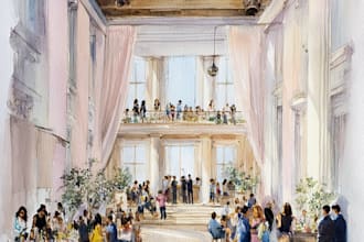 illustrate your wedding venue in a watercolour style