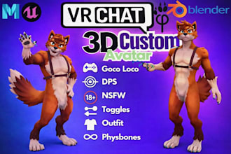 do vrchat avatar commission furry model vr character vrc avatar anime vr avatar