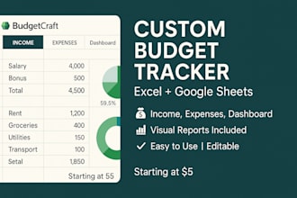 create a automated and visually detailed budget tracker