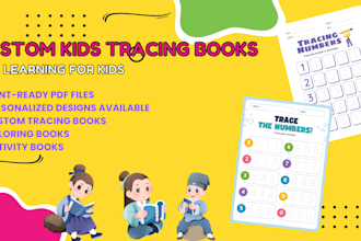 create custom printable kids tracing and activity books
