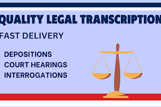 do quality transcription of legal files such as depositions
