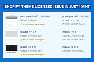 solve shopify theme licence issue just in seconds