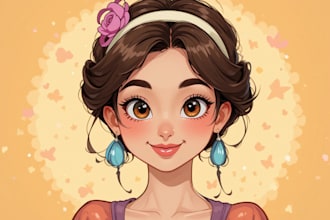 turn your portrait into a disney style cartoon illustration
